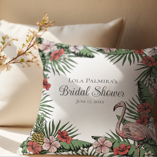 Tropisches Pink-Flamingo-Brautparty Kissen