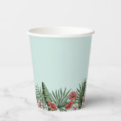Tropisches Pink-Flamingo-Brautparty Pappbecher (Rückseite)