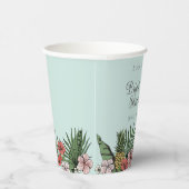 Tropisches Pink-Flamingo-Brautparty Pappbecher (Rechts)