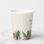 Tropisches Pink-Flamingo-Brautparty Pappbecher (Rechts)
