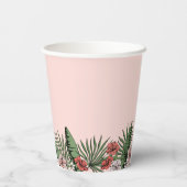 Tropisches Pink-Flamingo-Brautparty Pappbecher (Rückseite)