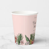 Tropisches Pink-Flamingo-Brautparty Pappbecher (Rechts)