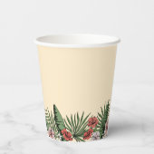 Tropisches Pink-Flamingo-Brautparty Pappbecher (Rückseite)