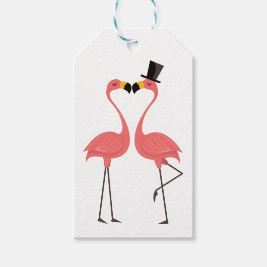 Tropisches Pink Flamingo Hochzeitsfeier Sommer Geschenkanhänger (Vorderseite)