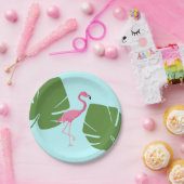 Tropisches Pink Flamingo Luau Party Pappteller (Party)