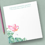 Tropisches Pink Flamingo Personalisiert Stationery Notizblock<br><div class="desc">Dieses personalisierte Schreibgerät ist elegant und tropisch und kann mit Ihren Namen und Ihrer Adresse personalisiert werden. Ideal für Hochzeiten oder Zuhause-Noten im Sommer. Weitere Designs wie dieses von Victoria Grigaliunas finden Sie unter www.zazzle.com/dotellabelle</div>