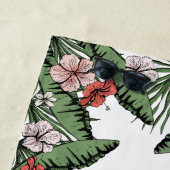 Tropisches Pink Flamingo und Hibiskus Mit Monogram Strandtuch (Beispiel)