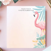 Tropisches Pink Flamingo Wasserfarbe Personalisier Notizblock