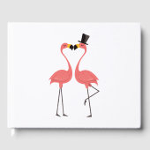 Tropisches Pink Flamingo Wedding Brautparty Party Gästebuch (Vorderseite)