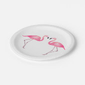 Tropisches Pink Flamingo Wedingo Summer Beach Pappteller (Schrägansicht)