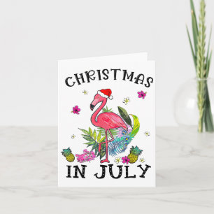 Tropisches Pink Flamingo Weihnachten im Juli Somme Karte