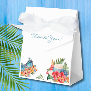 Tropisches Pink Floral Beach Brautparty Geschenkschachtel
