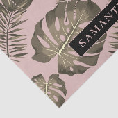 Tropisches Pink & Gold Palm Blätter Muster & Name Seidenpapier (Ausschnitt)