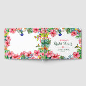 Tropisches Pink-Hibiskus-Brautparty Gästebuch (Voll)