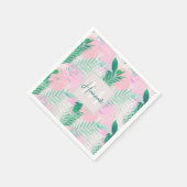 Tropisches Pink Mint Palm Foliage Grüne Serviette (Ecke)