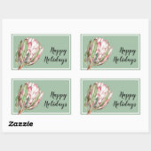 Tropisches Pink-Protea-Flora auf Minze Rechteckiger Aufkleber (Blatt)