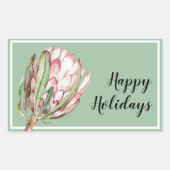 Tropisches Pink-Protea-Flora auf Minze Rechteckiger Aufkleber (Vorderseite)