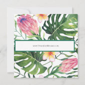 Tropisches Pink Protea Grüne Brautparty Einladung (Rückseite)