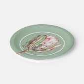 Tropisches Pink-Protea-Party Pappteller (Schrägansicht)