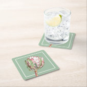 Tropisches Pink-Protea-Party Rechteckiger Pappuntersetzer (Vor Ort)