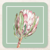 Tropisches Pink-Protea-Party Rechteckiger Pappuntersetzer (Vorderseite)