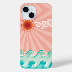 Tropisches Pink Sun Aqua Waves Sommer Beach Ozean Case-Mate iPhone Hülle