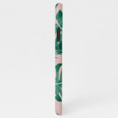 Tropisches Pink und grüne Palme Blätter Muster und iPhone Hülle (Rechte Seite)