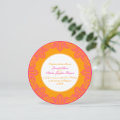 Tropisches Pink und Orange Paisley Mandala Wedding Einladung (Stehend Vorderseite)
