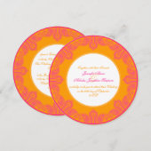 Tropisches Pink und Orange Paisley Mandala Wedding Einladung (Vorne/Hinten)