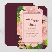 Tropisches Pink und Pfirsichfarben Save The Date (Vorne/Hinten)