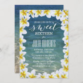 Tropisches Plumeria Blume Beach Sweet 16 Einladung (Vorne/Hinten)