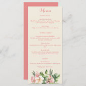 Tropisches Plumeria & Flamingo Lily Menü Menükarte (Vorne/Hinten)