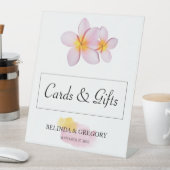 Tropisches Plumeria Frangipani Hochzeitskarten Ges Sockelschild (In Situ)
