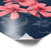 Tropisches Plumeria-Muster Fotodruck (Ecke)