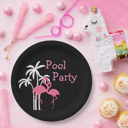 Tropisches Pool-Party Pappteller (Party)