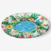 Tropisches Pool-Schwimmfloat Pappteller (Schrägansicht)
