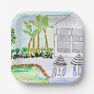 Tropisches Poolseitenpapier von Ariella & Lily Pappteller