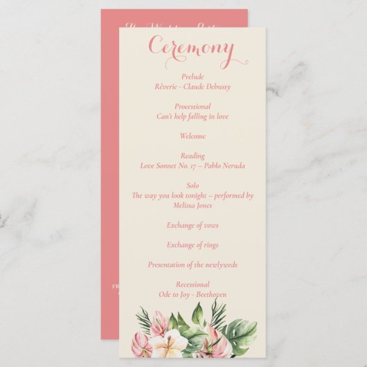 Tropisches Programm Plumeria & Flamingo Lily Flora (Vorne/Hinten)