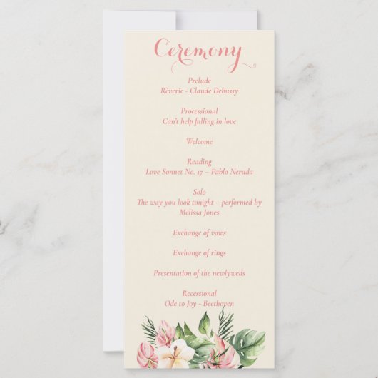 Tropisches Programm Plumeria & Flamingo Lily Flora (Vorderseite)