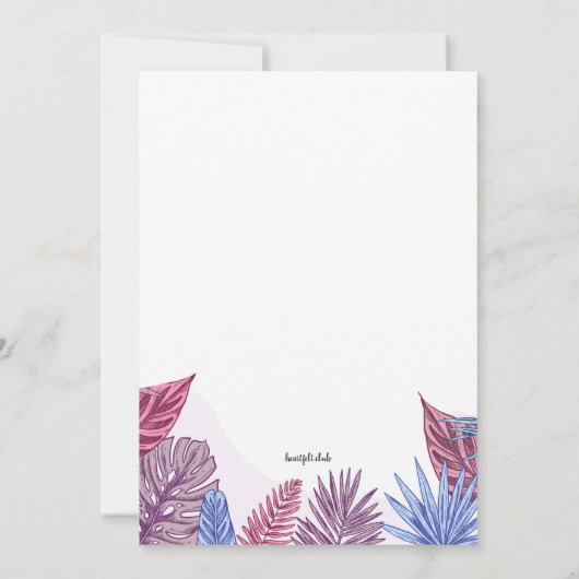 Tropisches Prom Einladung (Rückseite)