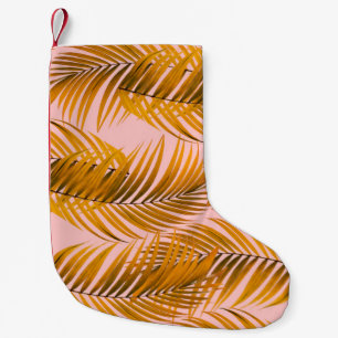 Tropisches realistisches Blätter-Muster-Trendmode  Kleiner Weihnachtsstrumpf