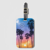 Tropisches Regenbogenfarbenpalmenmuster Gepäckanhänger (Vorderseite Vertikal)
