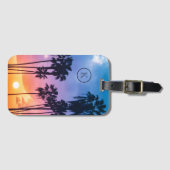 Tropisches Regenbogenfarbenpalmenmuster Gepäckanhänger (Vorderseite (Horizontal))