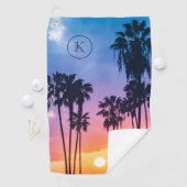 Tropisches Regenbogenfarbenpalmenmuster Golfhandtuch (Insitu)