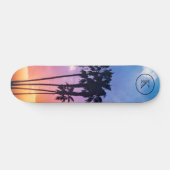Tropisches Regenbogenfarbenpalmenmuster Skateboard (Horizontal)