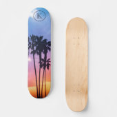 Tropisches Regenbogenfarbenpalmenmuster Skateboard (Vorderseite)