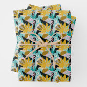 Tropisches Regenwald-Blätter Muster Geschenkpapier Set (Beispiel)
