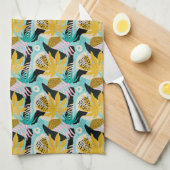 Tropisches Regenwald-Blätter Muster Geschirrtuch (Viertel Falte)