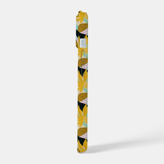 Tropisches Regenwald-Blätter Muster iPhone 15 Hülle (Linke Seite)