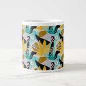 Tropisches Regenwald-Blätter Muster Jumbo-Tasse (Vorderseite)
